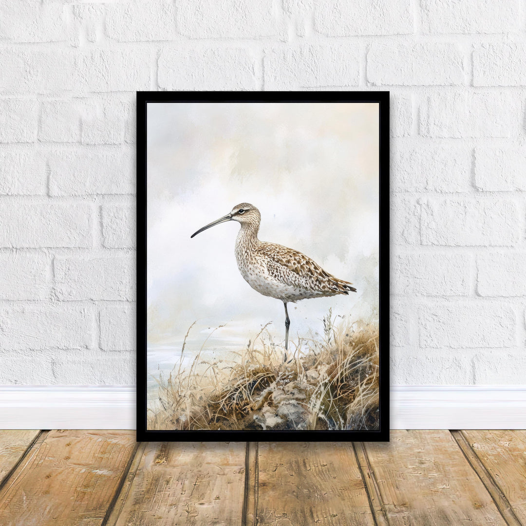 Curlew on the Moorland Watercolor Print Cottagecore Decor Dark Academia Art Enchanted Wildlife Illustration Vintage Nature Wall Art