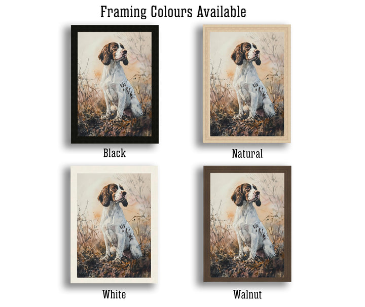 Springer Spaniel Watercolor Print Cottagecore Decor Dark Academia Art Rustic Country Illustration Vintage Wall Art