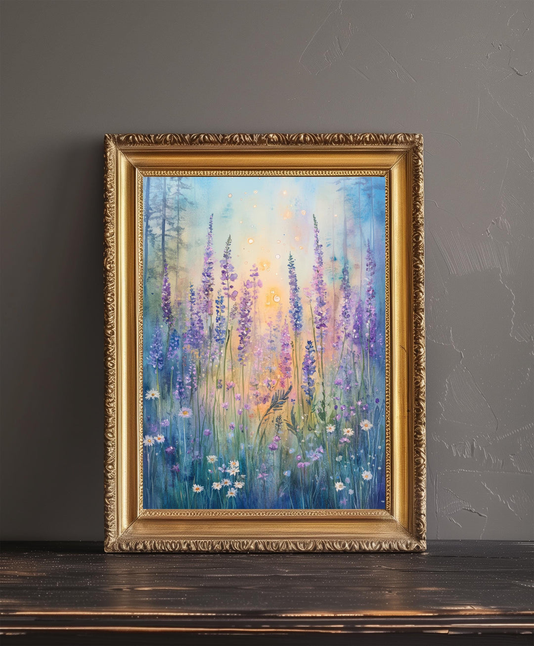 Wildflowers in the Enchanted Forest Watercolor Print Cottagecore Decor Dark Academia Art Enchanted Forest Illustration