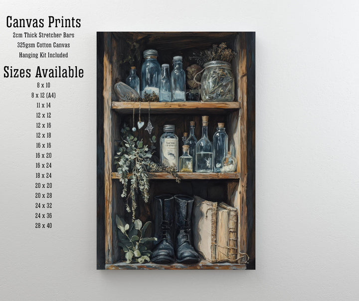 Alchemist's Shelf Print Dark Academia Art Cottagecore Decor Magical Still Life Vintage Wall Art