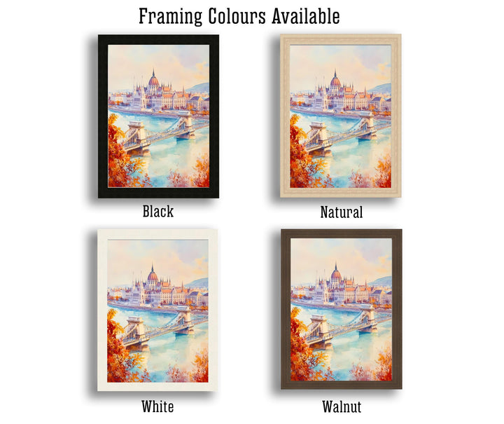 Budapest Hungary Travel Poster Print European City Wall Art Danube River Architecture Decor Gift for Hungary Lovers
