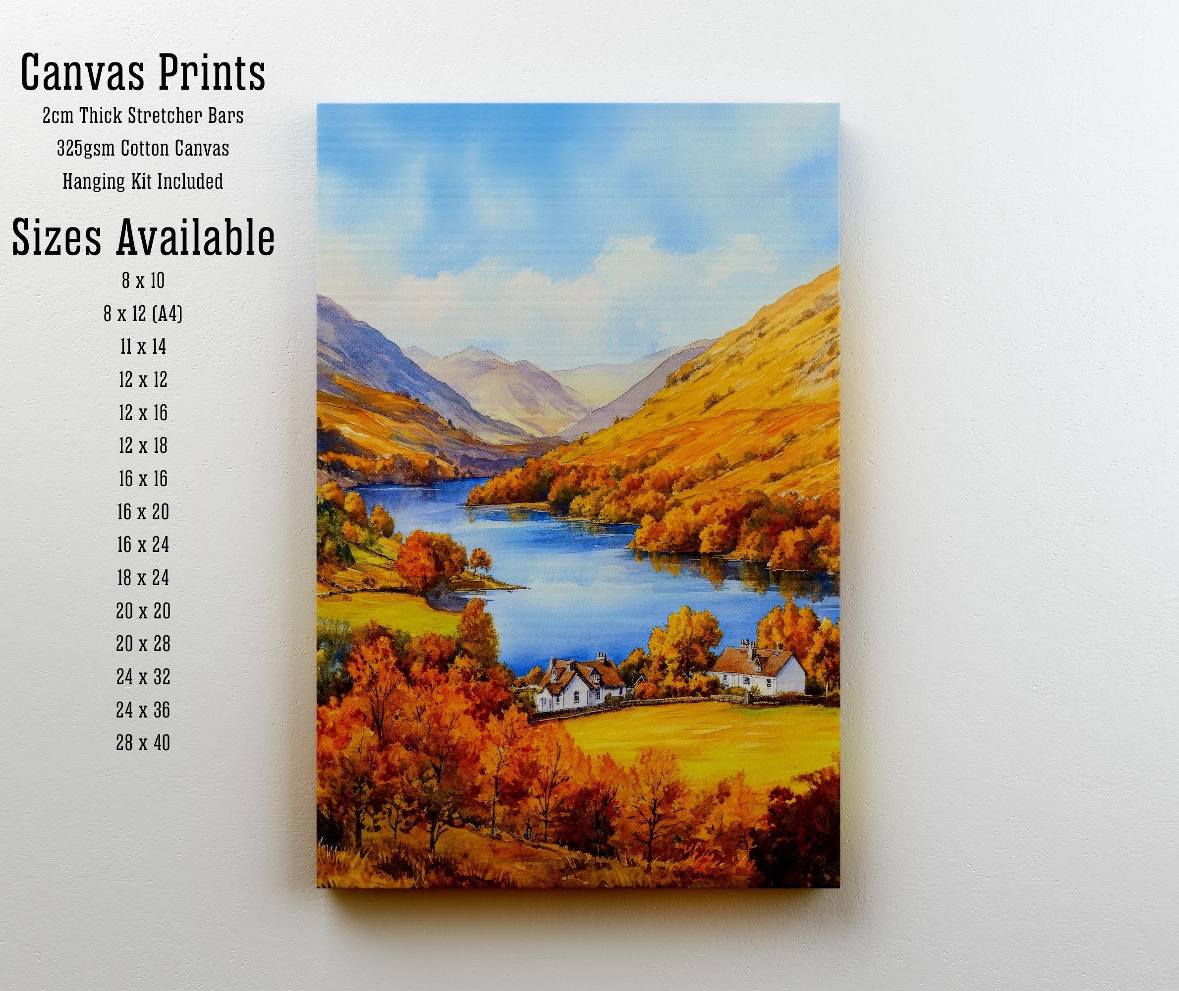 Grasmere Lake District Travel Poster Print English Countryside Wall Art Scenic Landscape Decor Gift