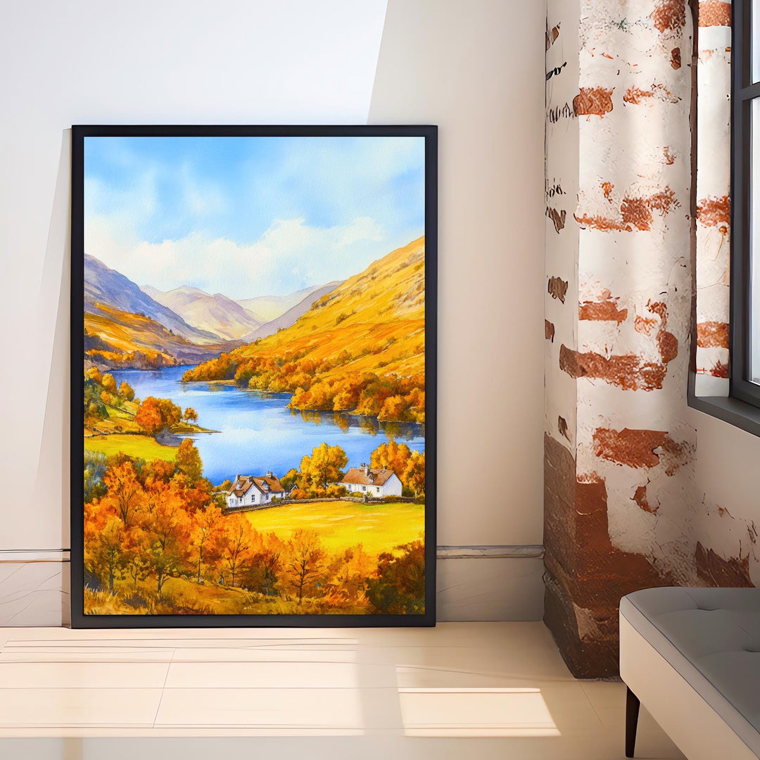 Grasmere Lake District Travel Poster Print English Countryside Wall Art Scenic Landscape Decor Gift