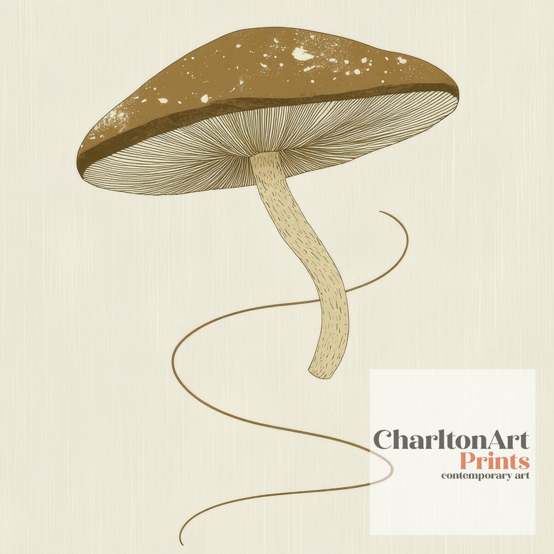Let That Shitake Go Poster Funny Mushroom Kitchen Wall Art Whimsical Food Print for Cozy Homes or Cottagecore Decor