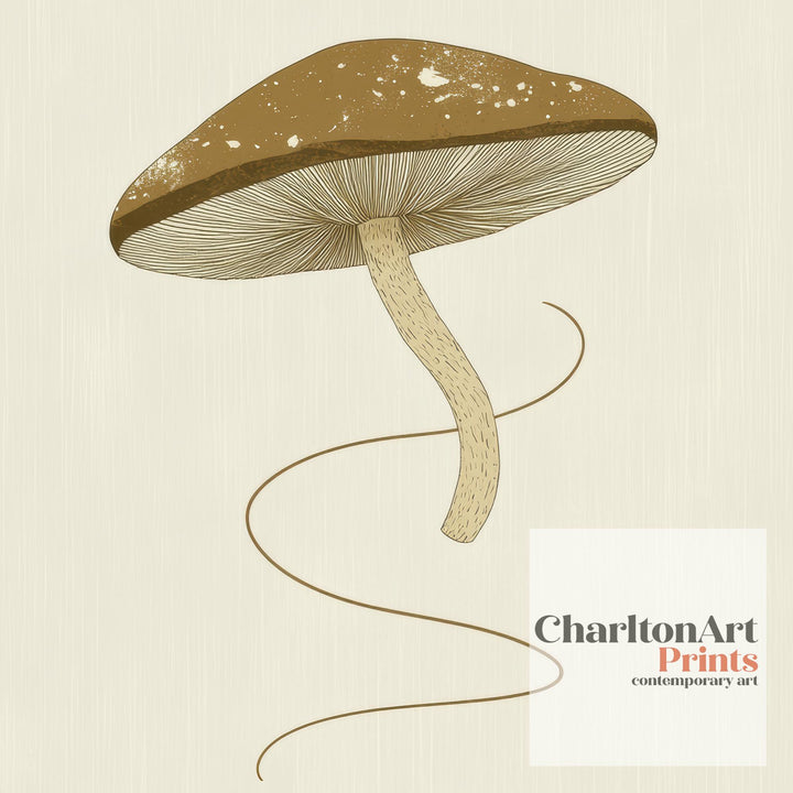 Let That Shitake Go Poster Funny Mushroom Kitchen Wall Art Whimsical Food Print for Cozy Homes or Cottagecore Decor