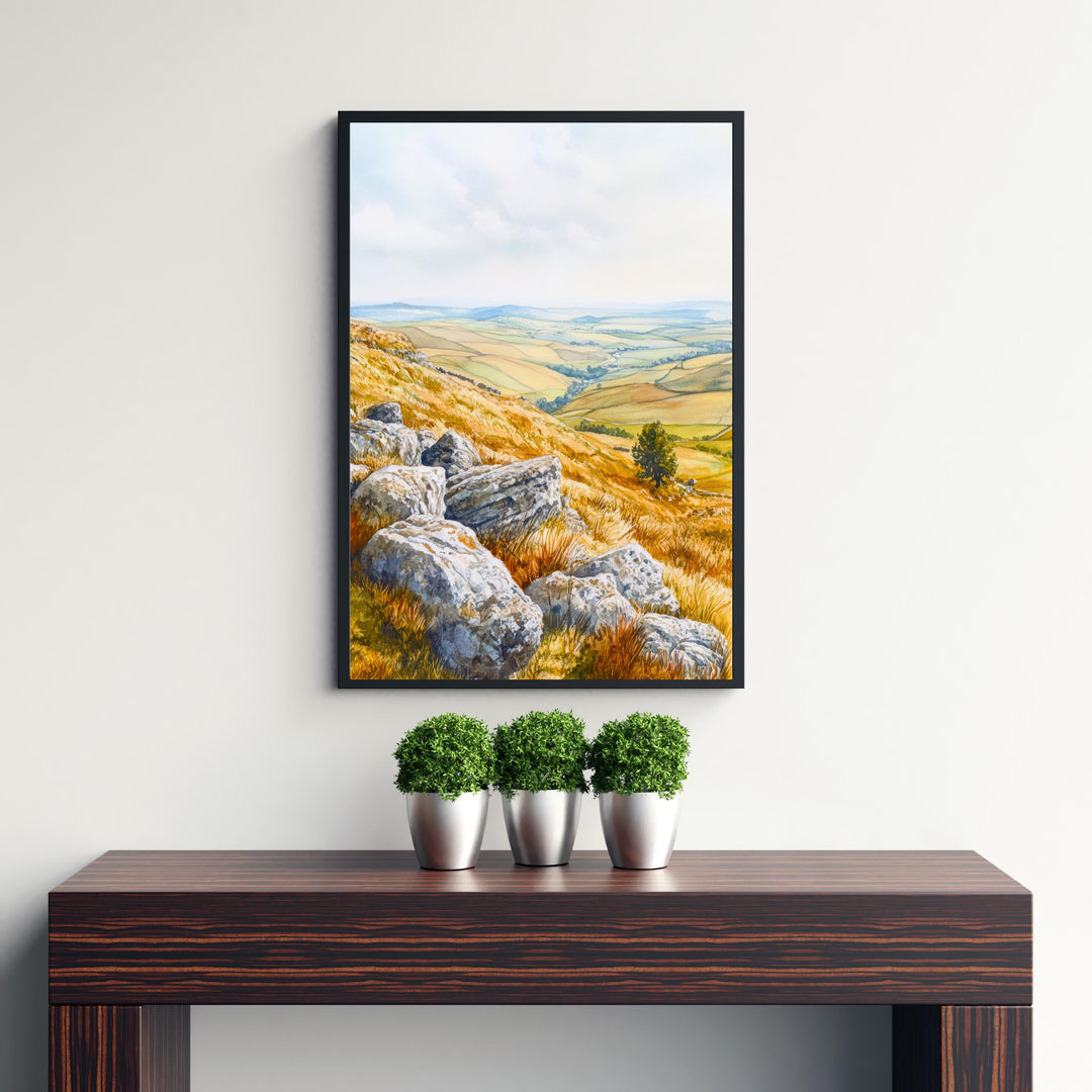 Peak District Travel Poster Print English Countryside Wall Art Scenic Landscape Decor Gift for UK Lovers