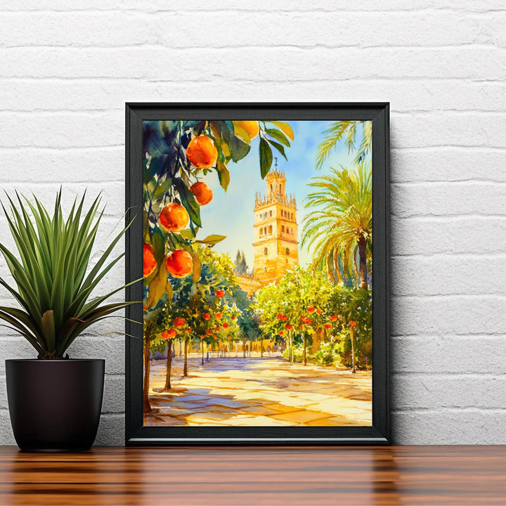 Seville Spain Travel Poster Print Andalusia Wall Art Spanish City Decor European Architecture Gift