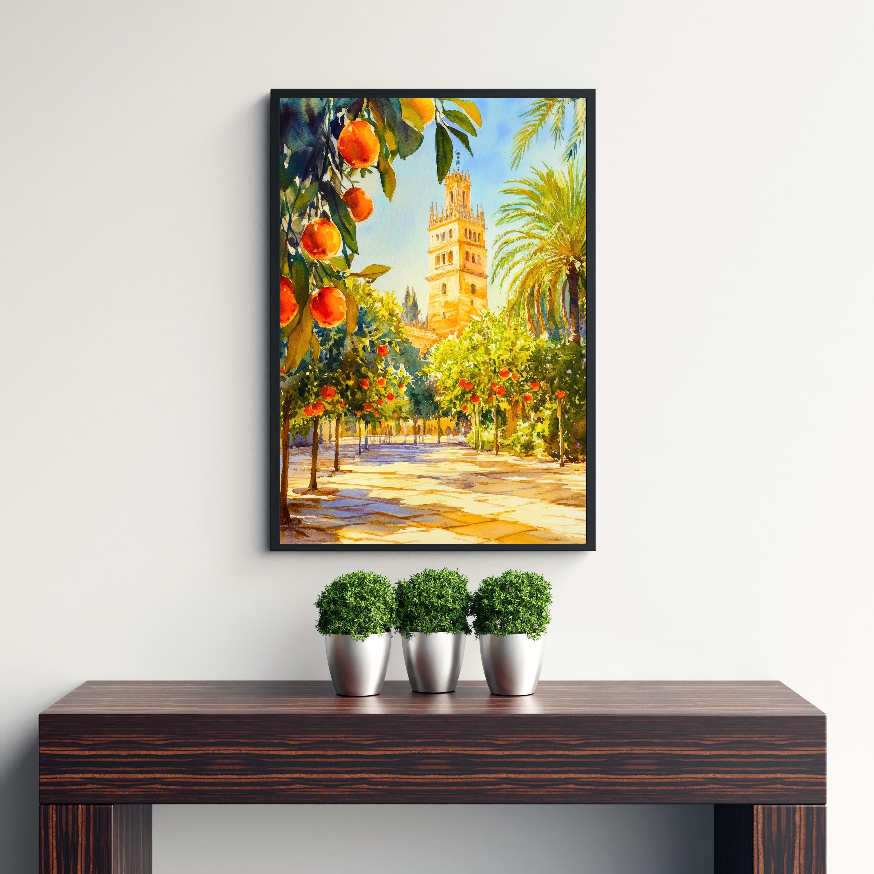Seville Spain Travel Poster Print Andalusia Wall Art Spanish City Decor European Architecture Gift