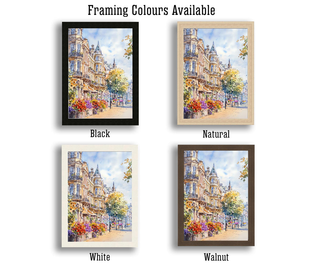 Harrogate Watercolor Painting Yorkshire Town Art Harrogate Print Scenic English Gardens Decor Gift for Wanderlust Lovers