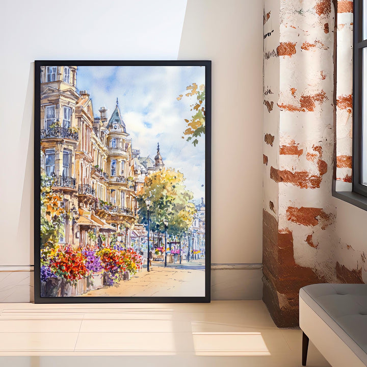 Harrogate Watercolor Painting Yorkshire Town Art Harrogate Print Scenic English Gardens Decor Gift for Wanderlust Lovers