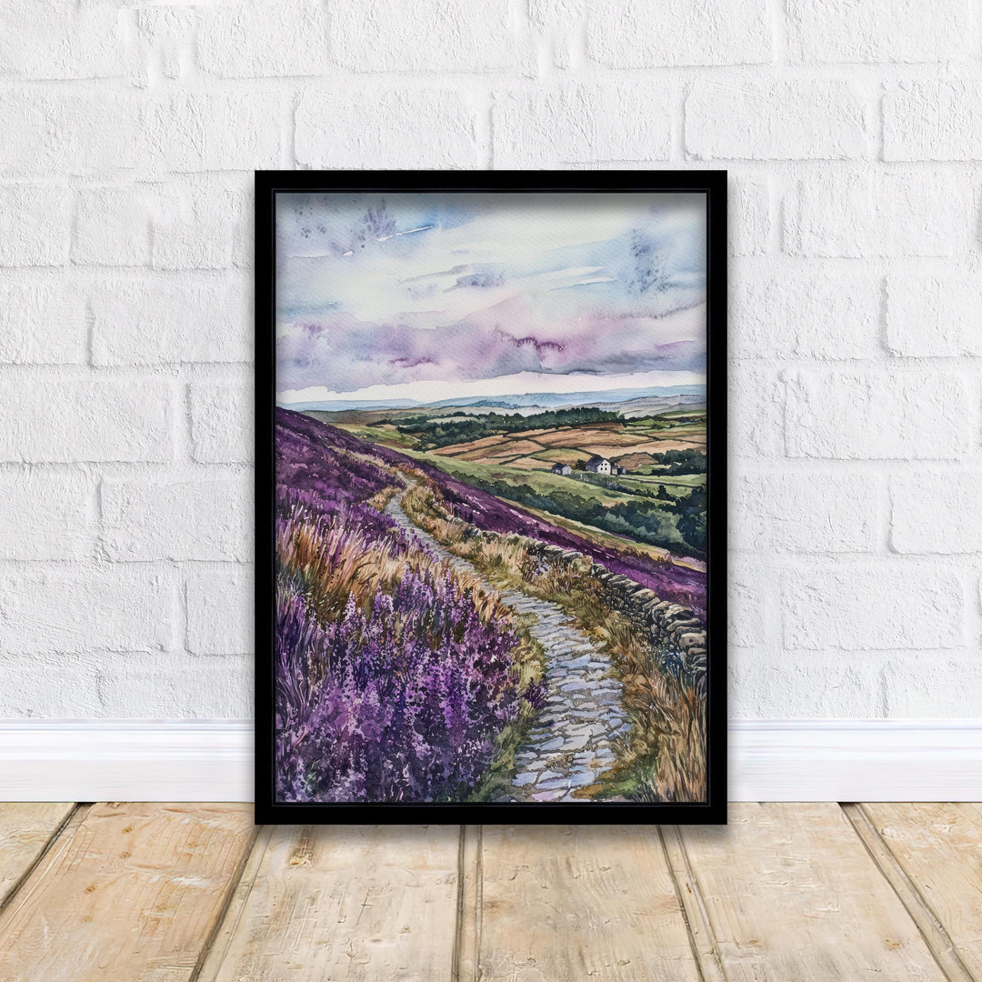 North Yorkshire Watercolor Painting English Countryside Art UK Print Scenic Moors Decor Gift for Nature Lovers