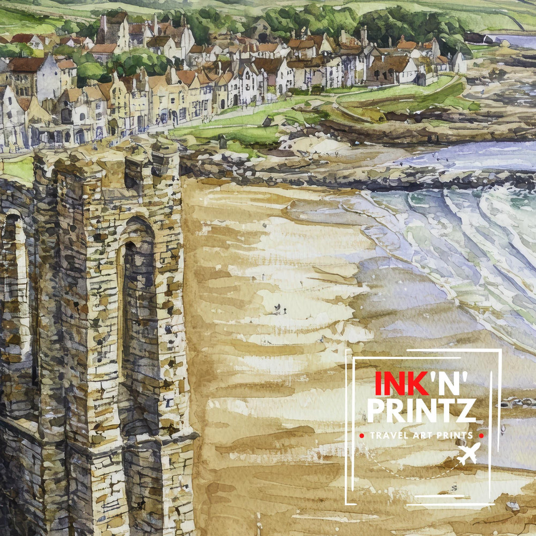 St Andrews Watercolor Painting The Home of Golf Art Scotland Print Old Course Decor Gift for Golfers