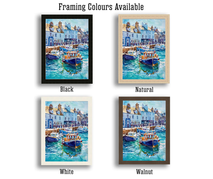 Weymouth Harbour Watercolor Painting Dorset Coast Art England Print Seaside Decor Gift for Sailors