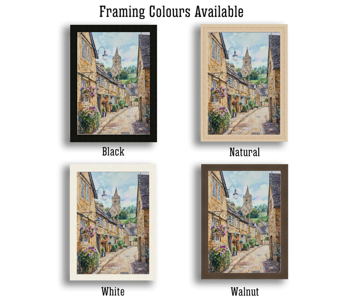 Winchcombe Watercolor Painting Cotswolds Art England Village Decor Gift for Cottagecore Lovers