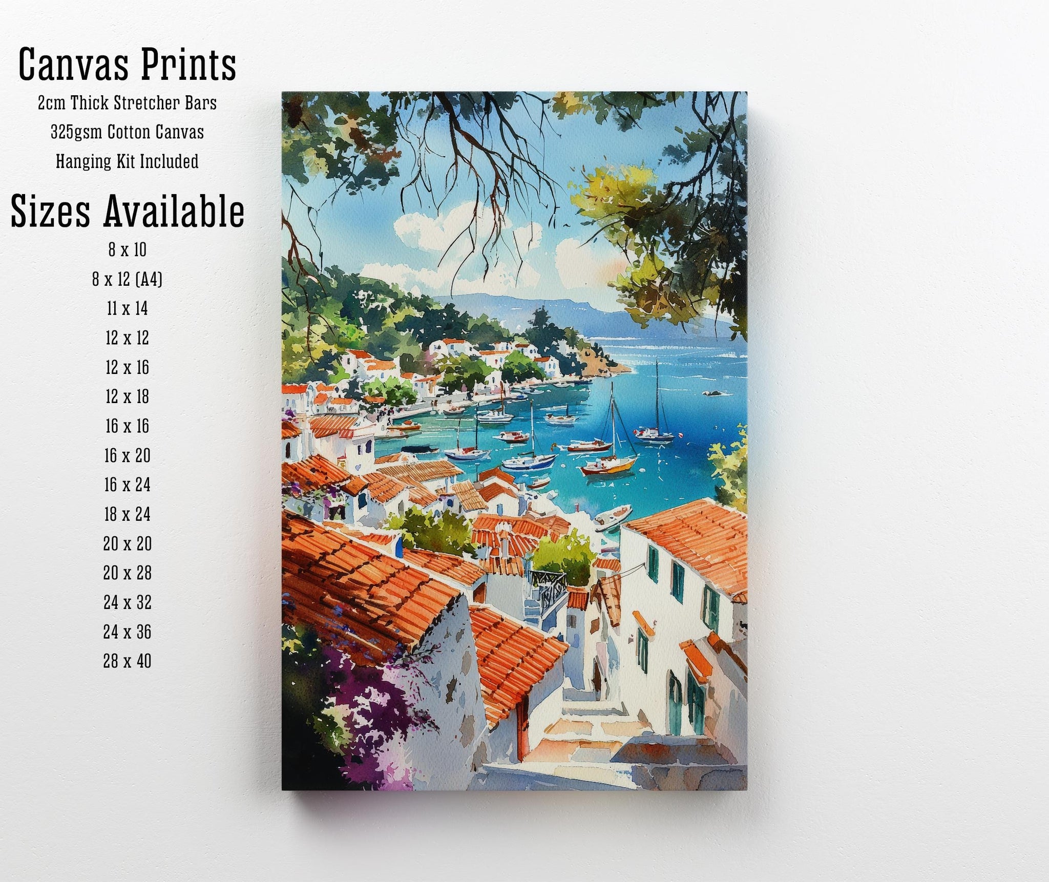Skiathos Watercolor Painting Greek Island Art Skiathos Print Scenic Aegean Sea Decor Gift for Wanderlust Lovers