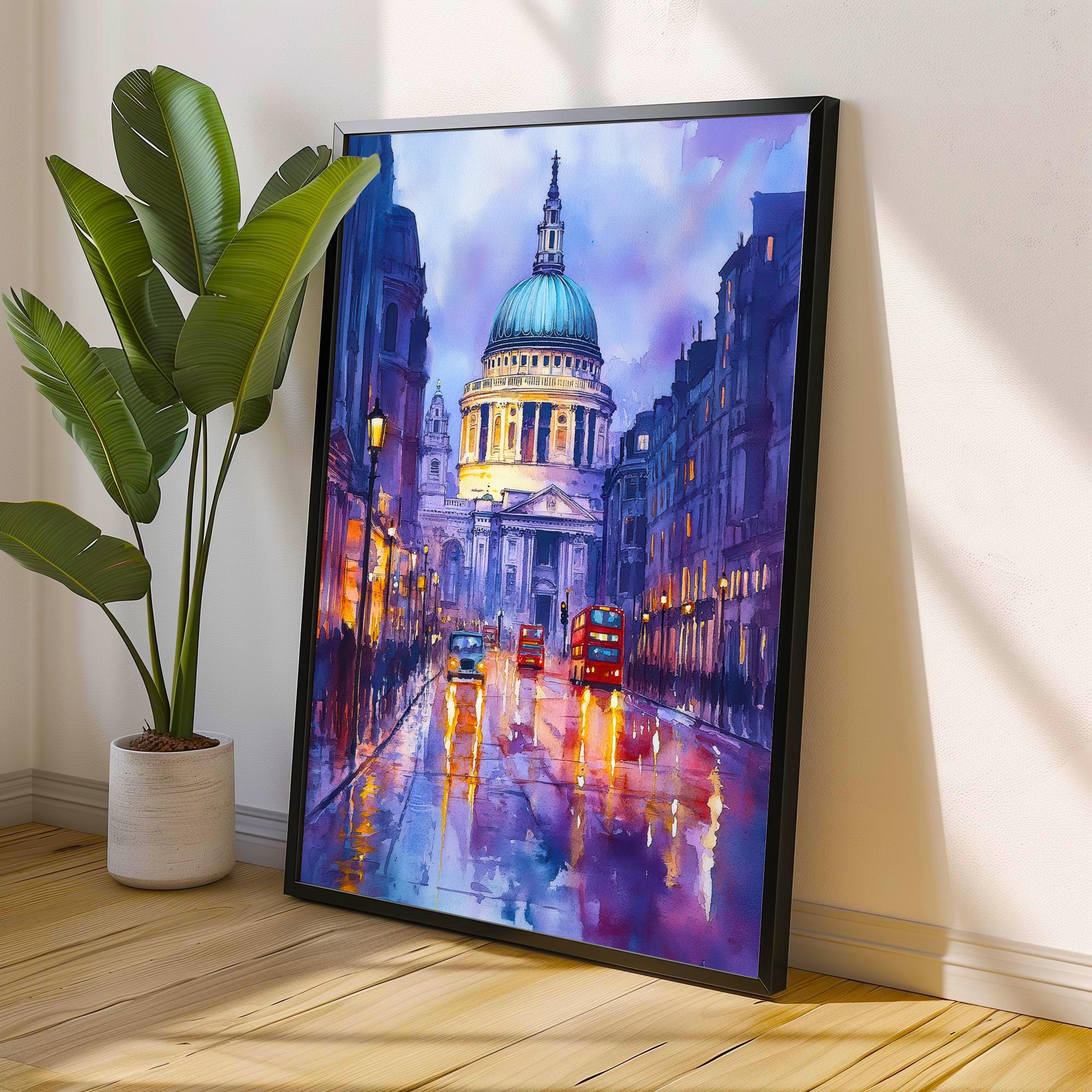 St Pauls Cathedral London Travel Poster Print England Wall Art British Landmark Decor Gift