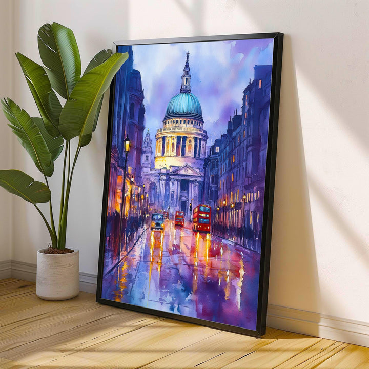 St Pauls Cathedral London Travel Poster Print England Wall Art British Landmark Decor Gift