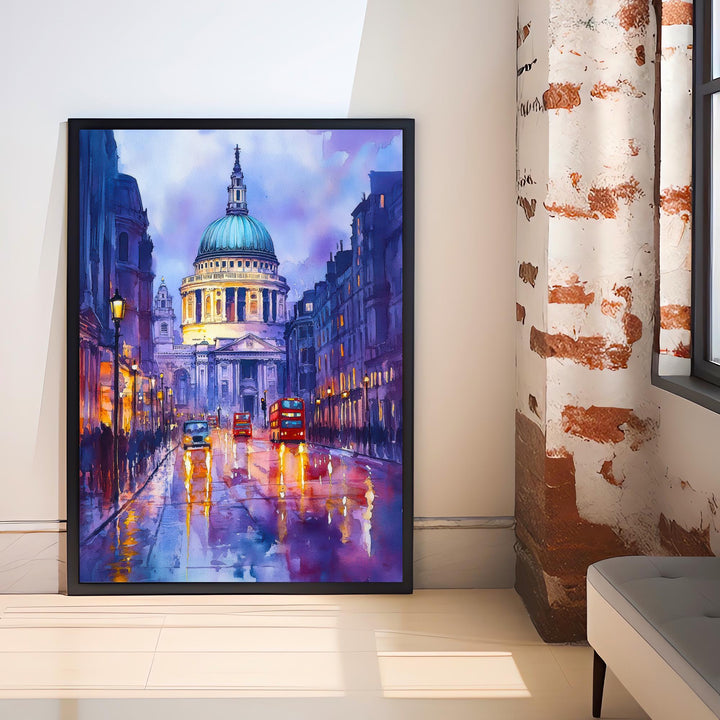 St Pauls Cathedral London Travel Poster Print England Wall Art British Landmark Decor Gift