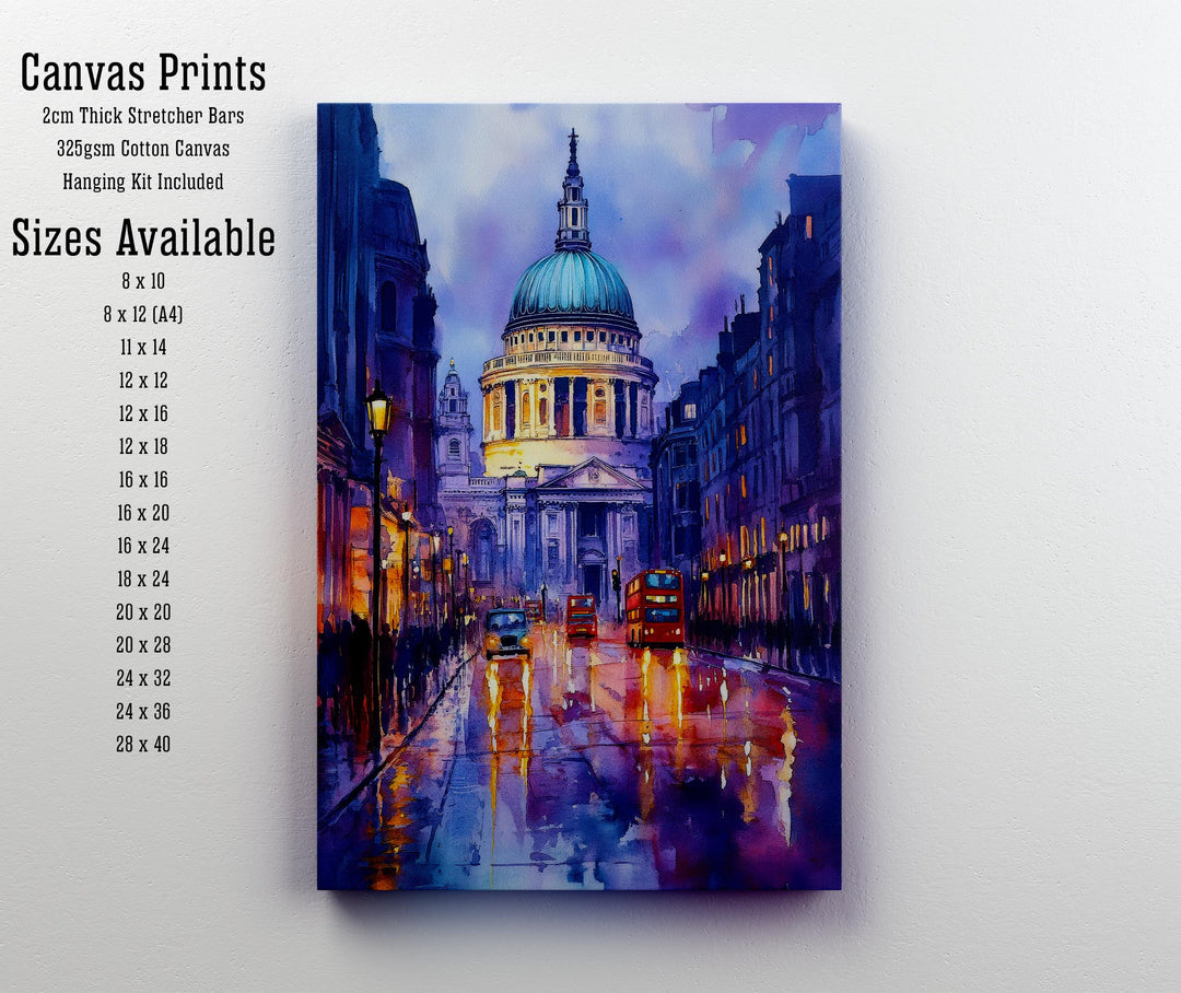 St Pauls Cathedral London Travel Poster Print England Wall Art British Landmark Decor Gift