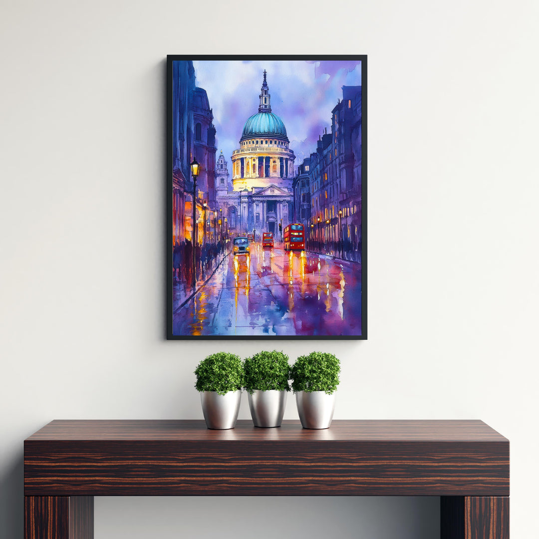 St Pauls Cathedral London Travel Poster Print England Wall Art British Landmark Decor Gift
