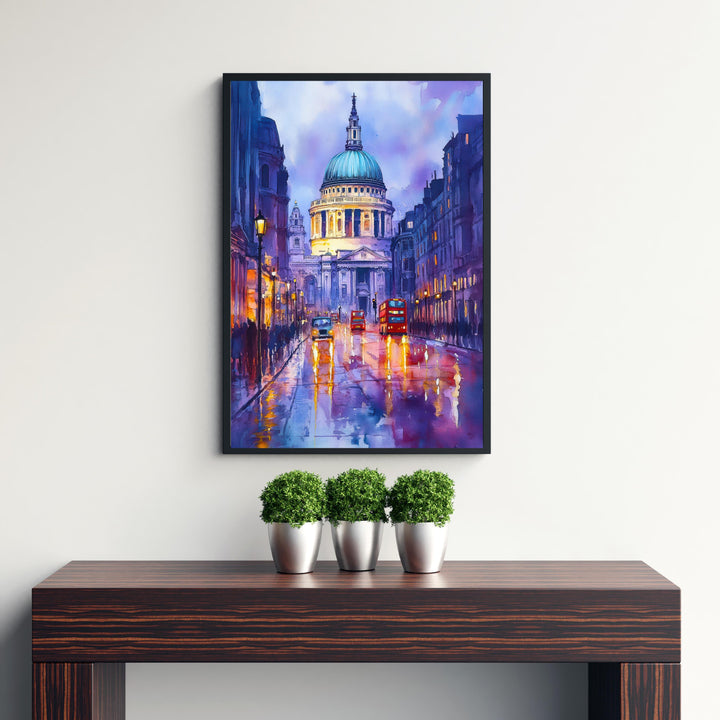 St Pauls Cathedral London Travel Poster Print England Wall Art British Landmark Decor Gift