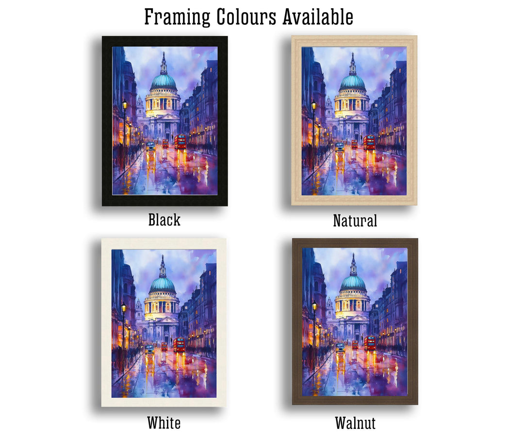 St Pauls Cathedral London Travel Poster Print England Wall Art British Landmark Decor Gift