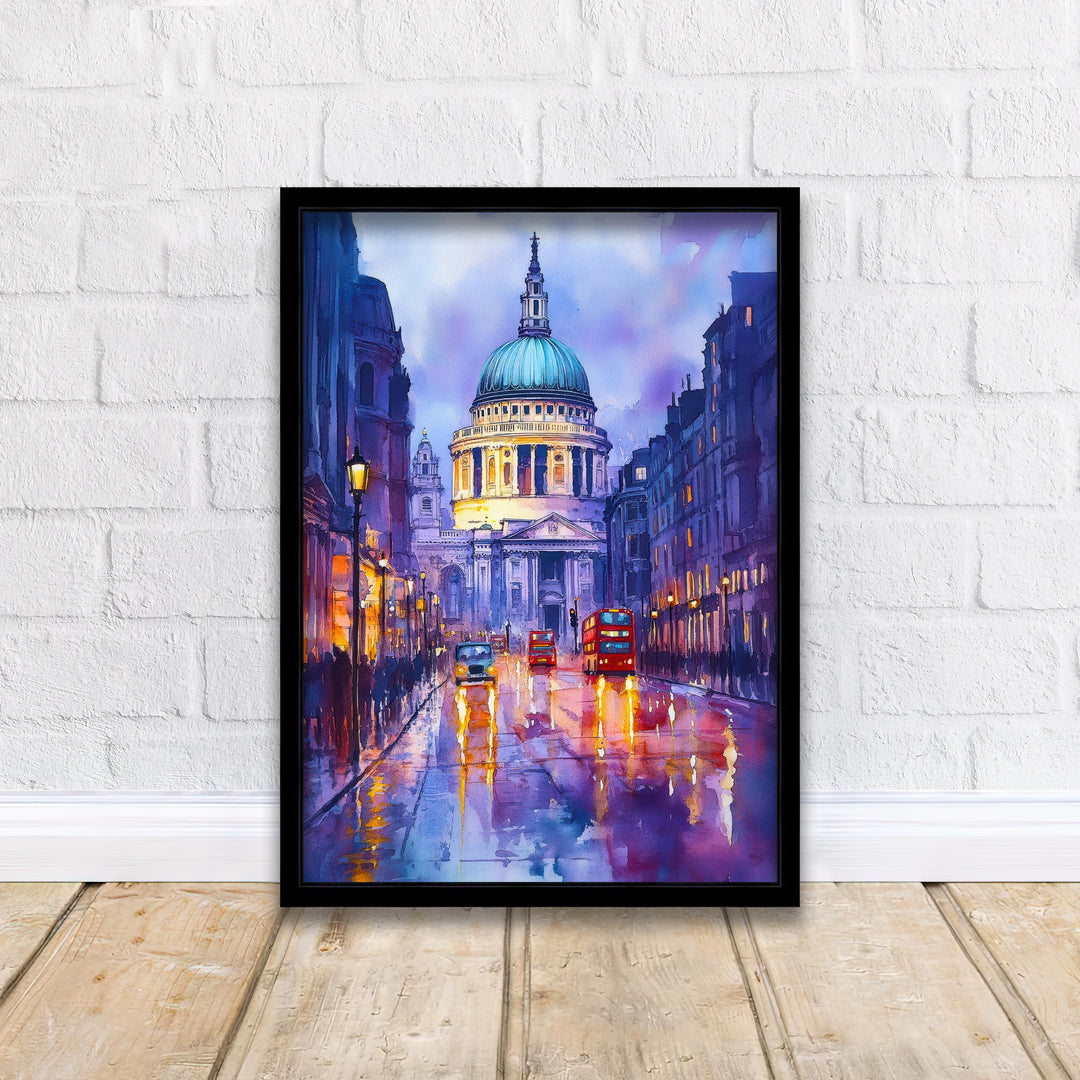 St Pauls Cathedral London Travel Poster Print England Wall Art British Landmark Decor Gift
