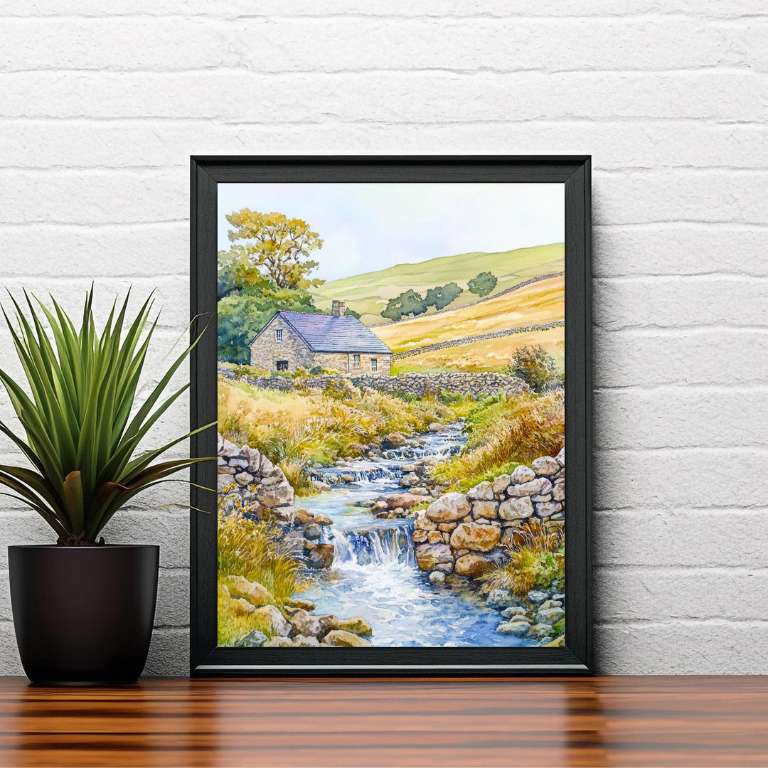 Yorkshire Dales Watercolor Travel Print Wall Decor Wall Art Yorkshire Landscape Wall Hanging Home Décor English Countryside Gift Art Lovers