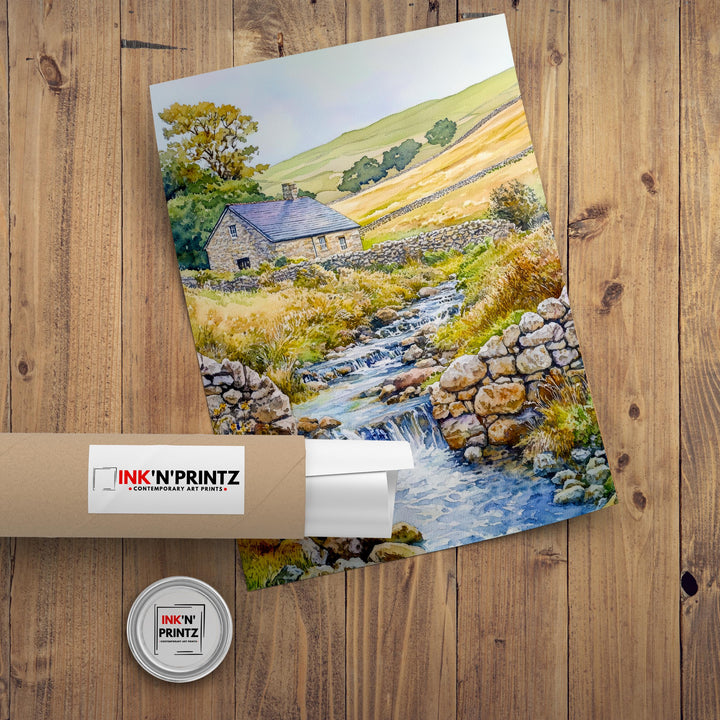 Yorkshire Dales Watercolor Travel Print Wall Decor Wall Art Yorkshire Landscape Wall Hanging Home Décor English Countryside Gift Art Lovers