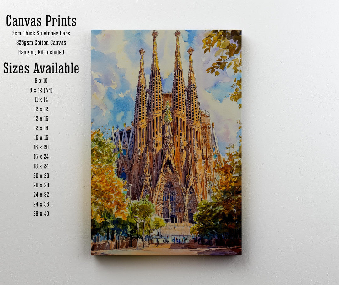 Barcelona Spain Travel Poster Print Catalonia Wall Art Spanish City Decor European Architecture Gift