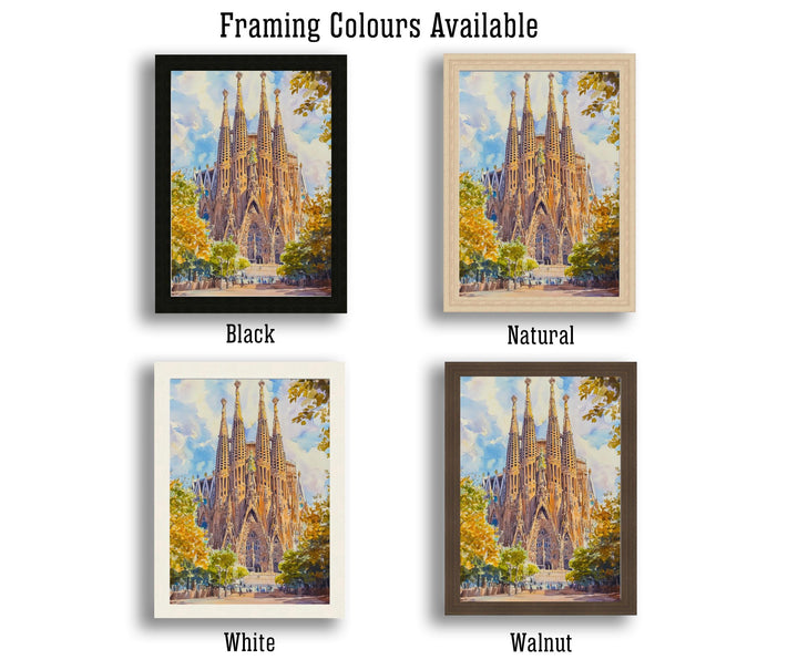 Barcelona Spain Travel Poster Print Catalonia Wall Art Spanish City Decor European Architecture Gift