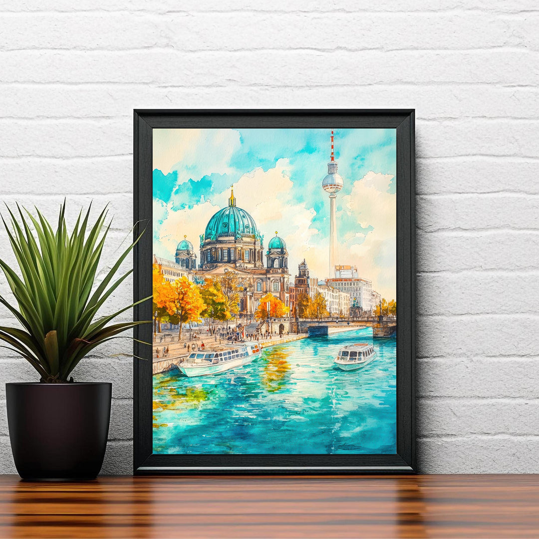 Berlin Germany Travel Poster Print European City Wall Art German Landmark Decor Gift