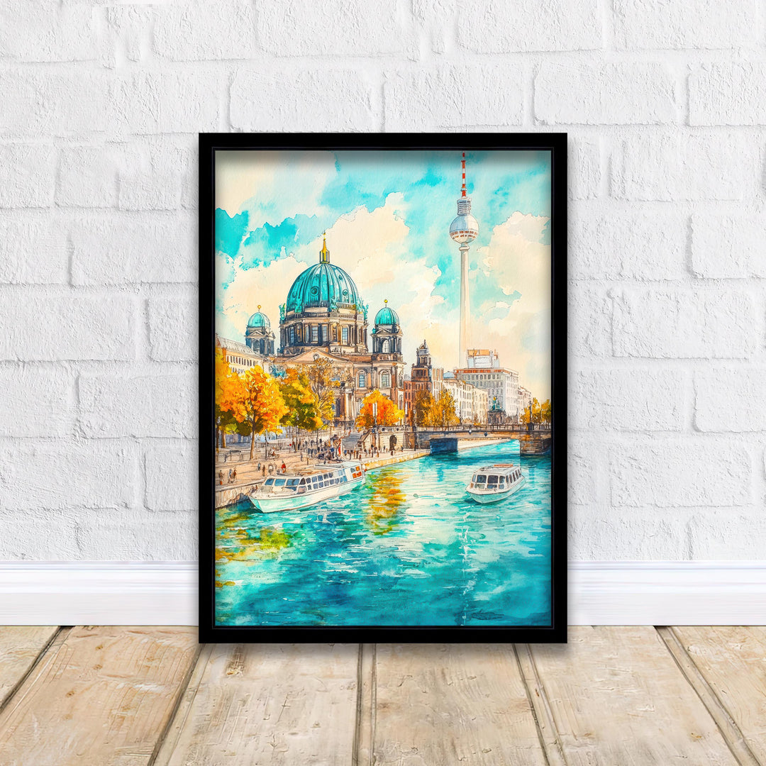 Berlin Germany Travel Poster Print European City Wall Art German Landmark Decor Gift
