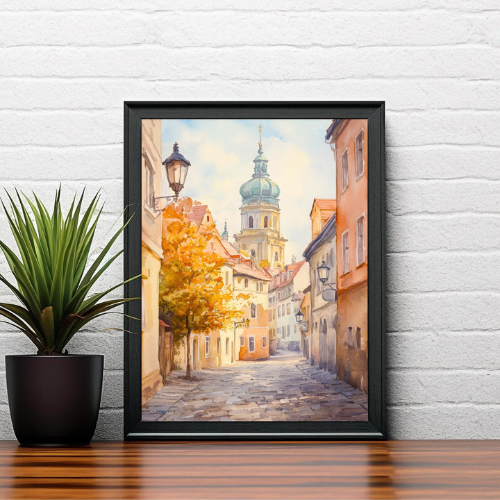 Copenhagen Denmark Travel Poster Print Scandinavian City Wall Art Nyhavn Harbour Decor Gift for Europe Lovers and Nordic Architecture