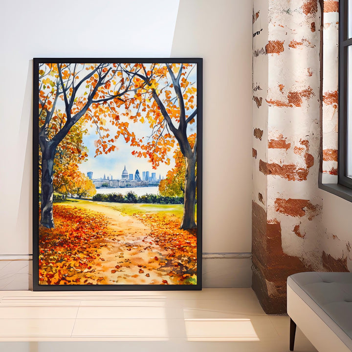 Greenwich Park London Travel Poster Print England Wall Art Royal Observatory Decor Gift for UK City Lovers and Historic Landmark Enthusiasts