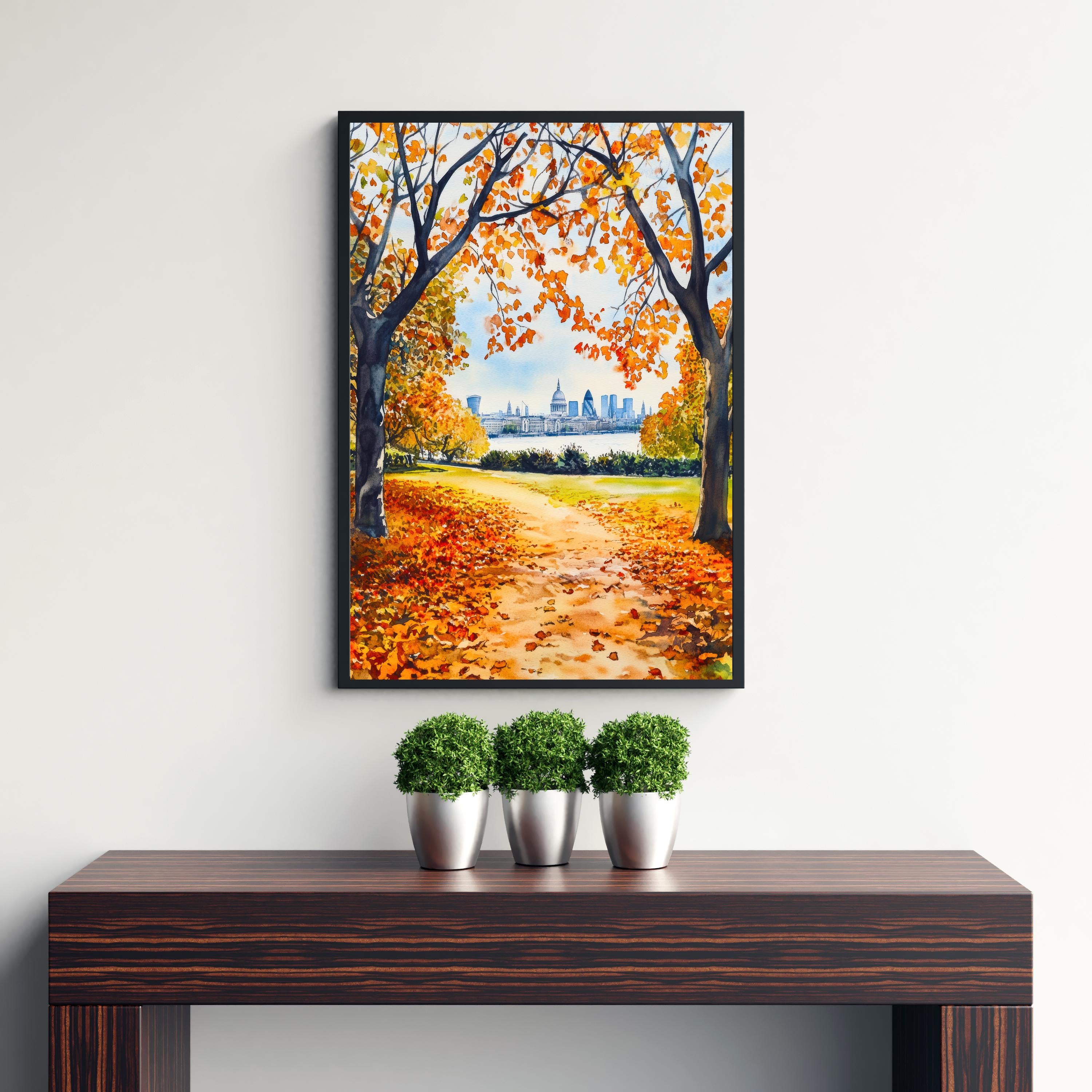 Greenwich Park London Travel Poster Print England Wall Art Royal Observatory Decor Gift for UK City Lovers and Historic Landmark Enthusiasts