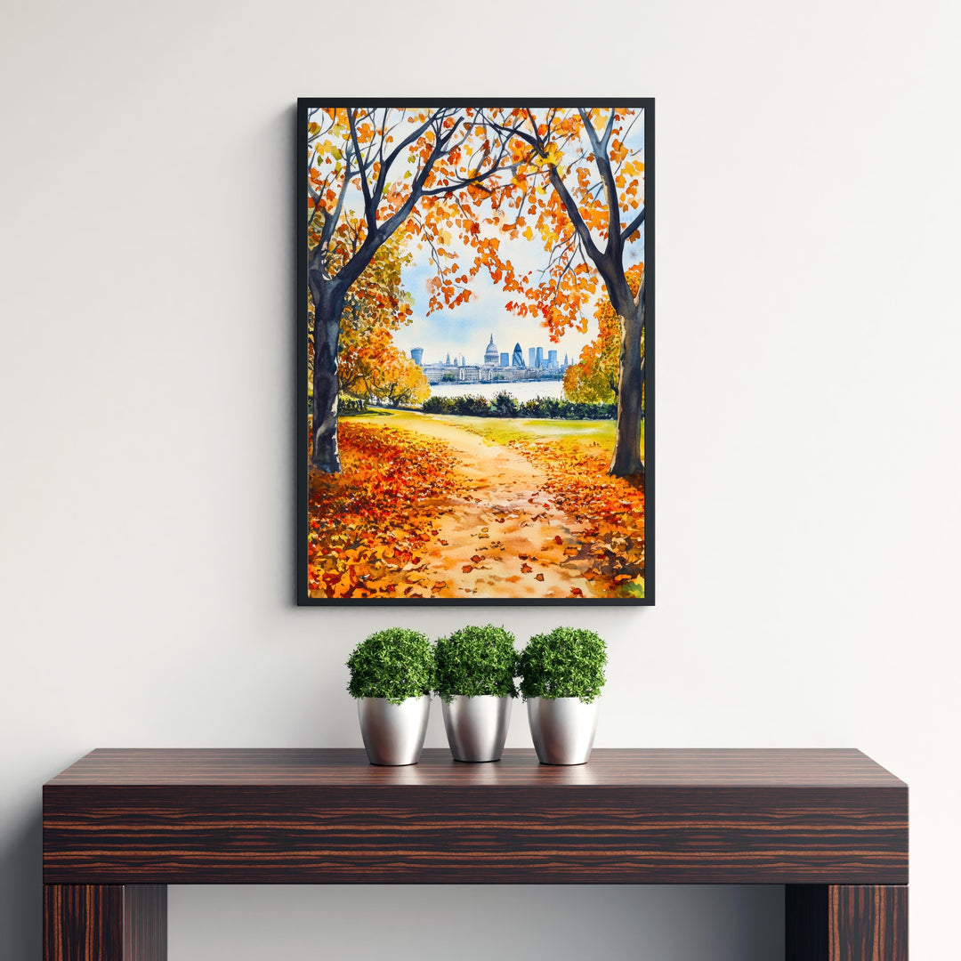 Greenwich Park London Travel Poster Print England Wall Art Royal Observatory Decor Gift for UK City Lovers and Historic Landmark Enthusiasts