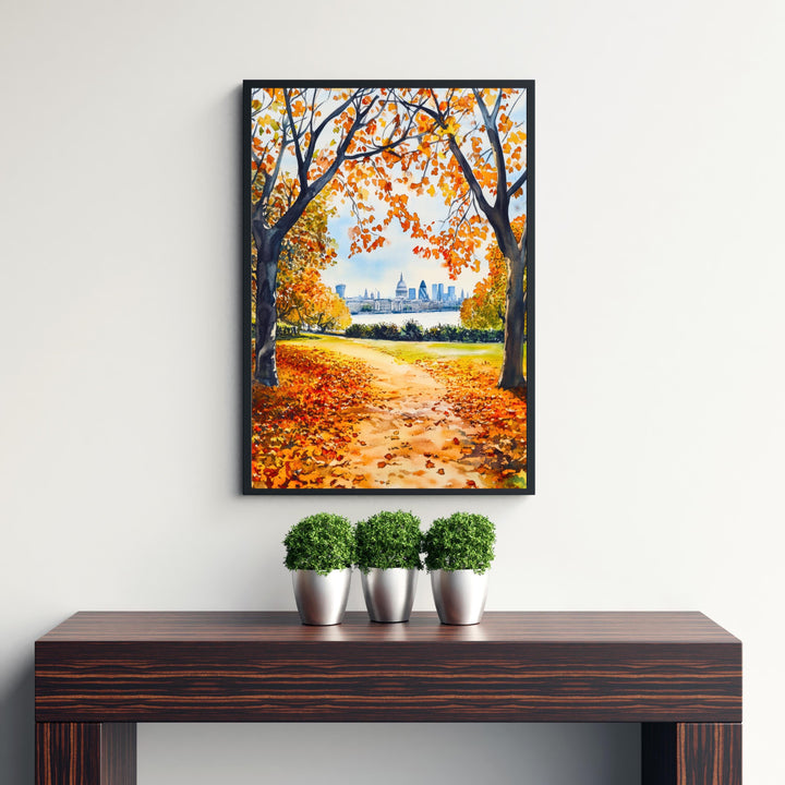 Greenwich Park London Travel Poster Print England Wall Art Royal Observatory Decor Gift for UK City Lovers and Historic Landmark Enthusiasts