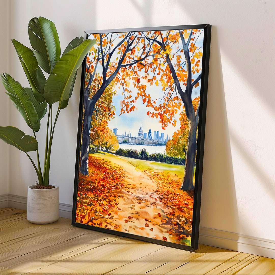 Greenwich Park London Travel Poster Print England Wall Art Royal Observatory Decor Gift for UK City Lovers and Historic Landmark Enthusiasts