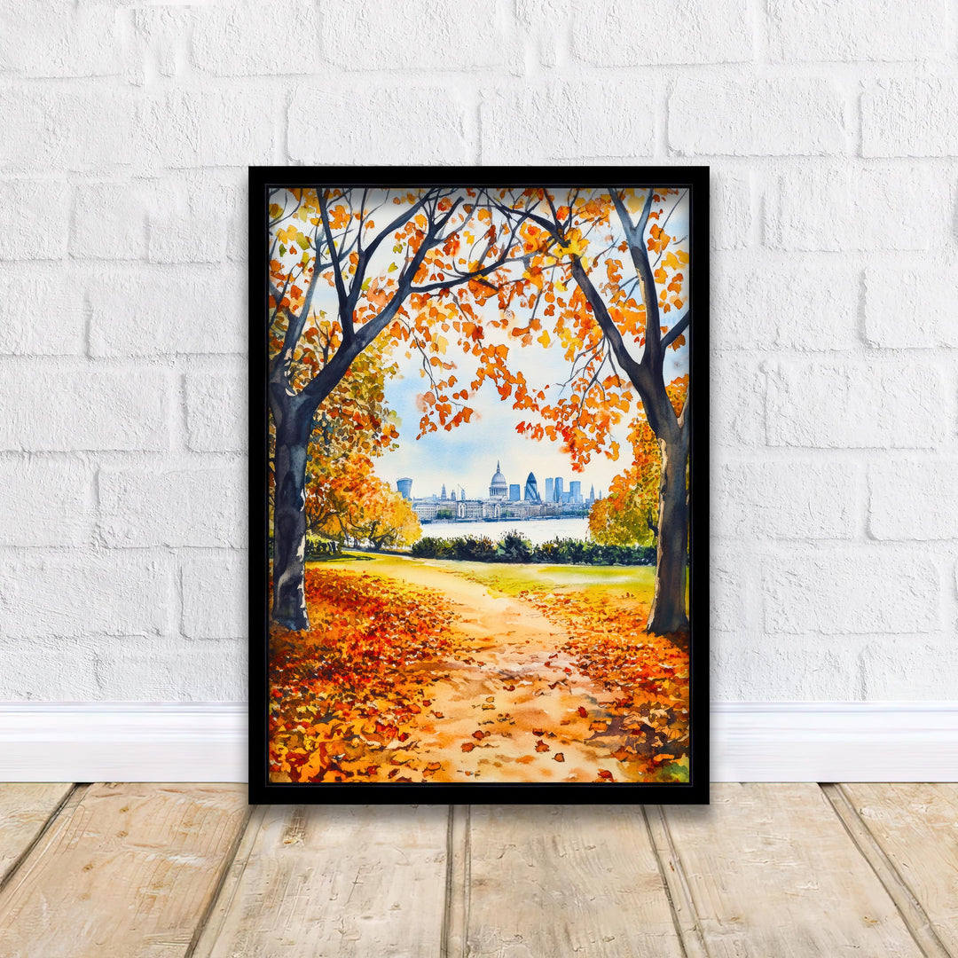 Greenwich Park London Travel Poster Print England Wall Art Royal Observatory Decor Gift for UK City Lovers and Historic Landmark Enthusiasts