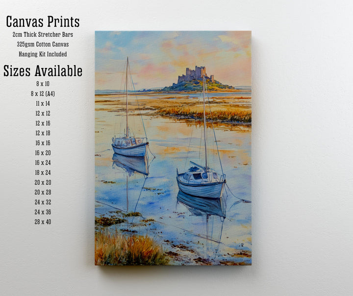 Holy Island Lindisfarne England Travel Poster Print Northumberland Wall Art Coastal Decor Gift for UK History Lovers and Scenic Landscape