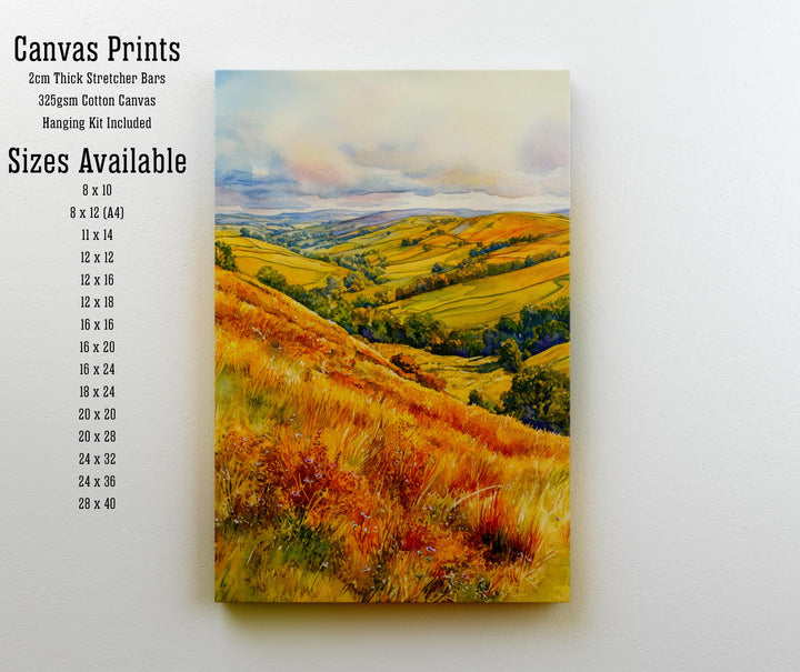 Long Mynd Shropshire England Travel Poster Print Countryside Wall Art Scenic Landscape Decor Gift for UK Nature Lovers and Walking
