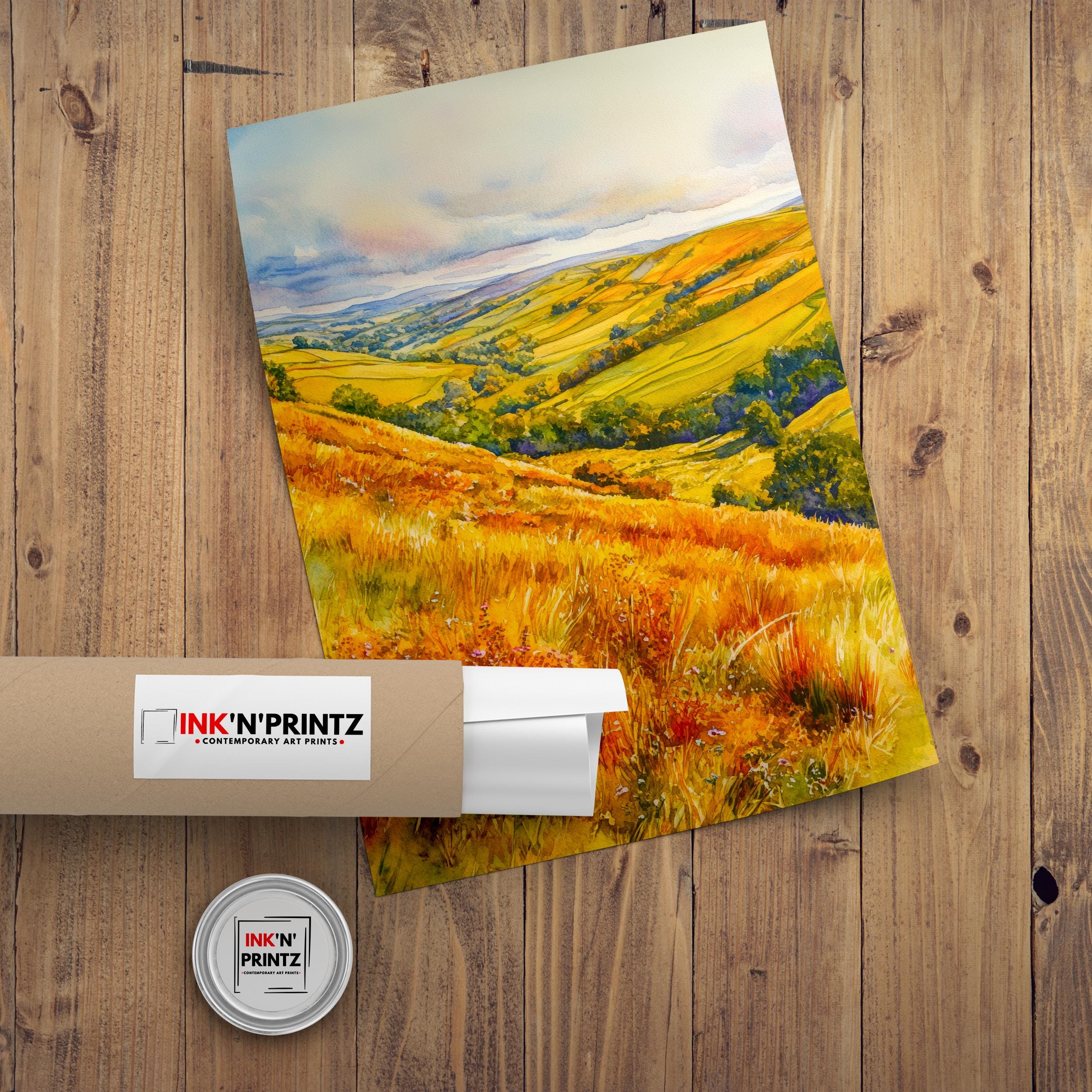 Long Mynd Shropshire England Travel Poster Print Countryside Wall Art Scenic Landscape Decor Gift for UK Nature Lovers and Walking