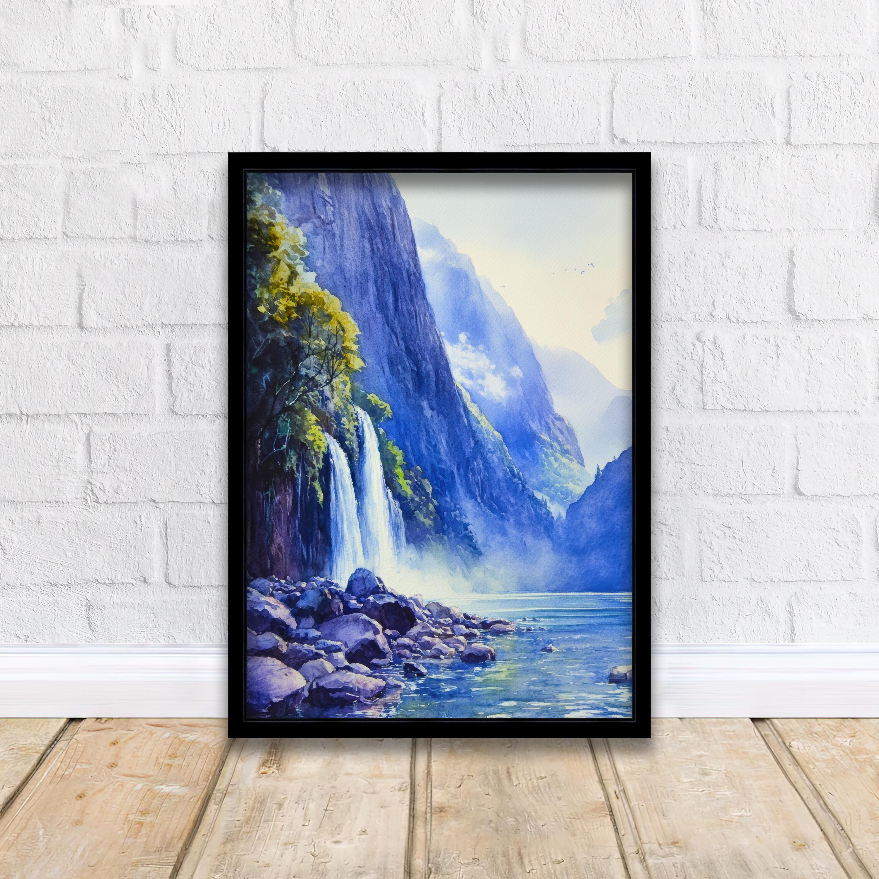 Milford Sound New Zealand Travel Poster Print Fiordland Wall Art Scenic Coastal Landscape Decor Gift for Nature Lovers and Adventure