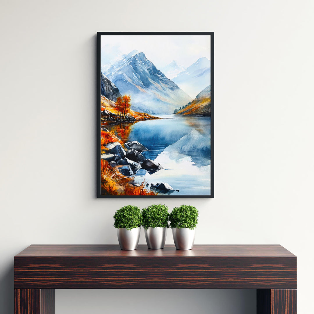 Snowdonia Wales Travel Poster Print National Park Wall Art Scenic Mountain Landscape Decor Gift for UK Nature Lovers and Hiking Enthusiasts