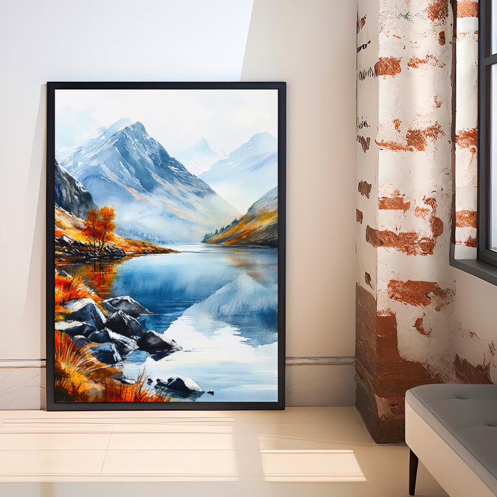 Snowdonia Wales Travel Poster Print National Park Wall Art Scenic Mountain Landscape Decor Gift for UK Nature Lovers and Hiking Enthusiasts