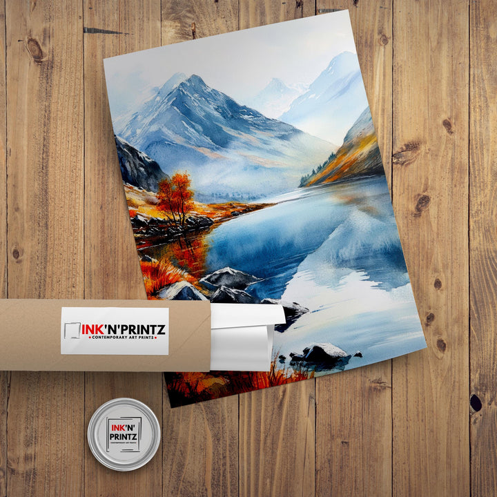 Snowdonia Wales Travel Poster Print National Park Wall Art Scenic Mountain Landscape Decor Gift for UK Nature Lovers and Hiking Enthusiasts
