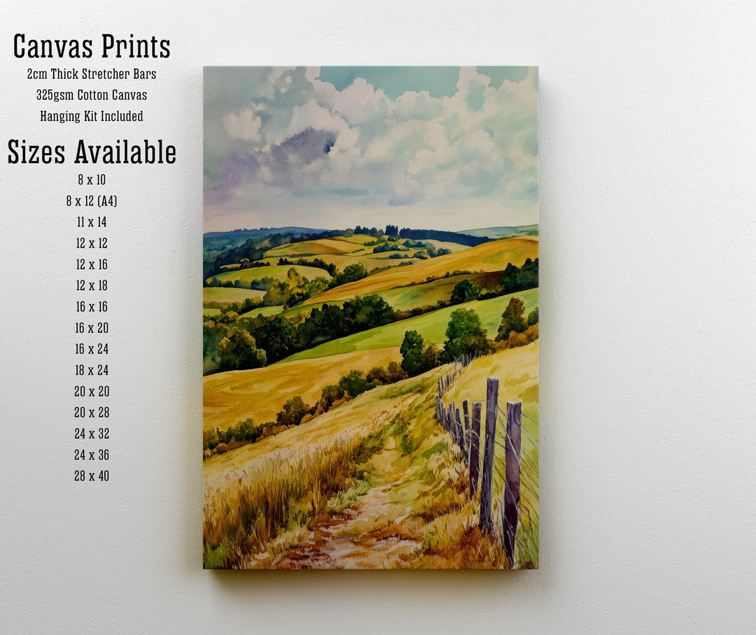 South Downs England Travel Poster Print National Park Wall Art Scenic Countryside Landscape Decor Gift for UK Nature Lovers and Walking