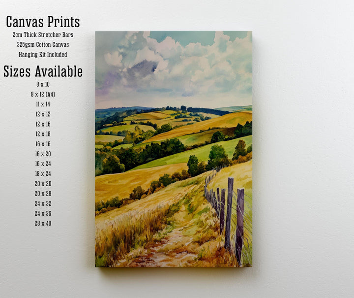South Downs England Travel Poster Print National Park Wall Art Scenic Countryside Landscape Decor Gift for UK Nature Lovers and Walking