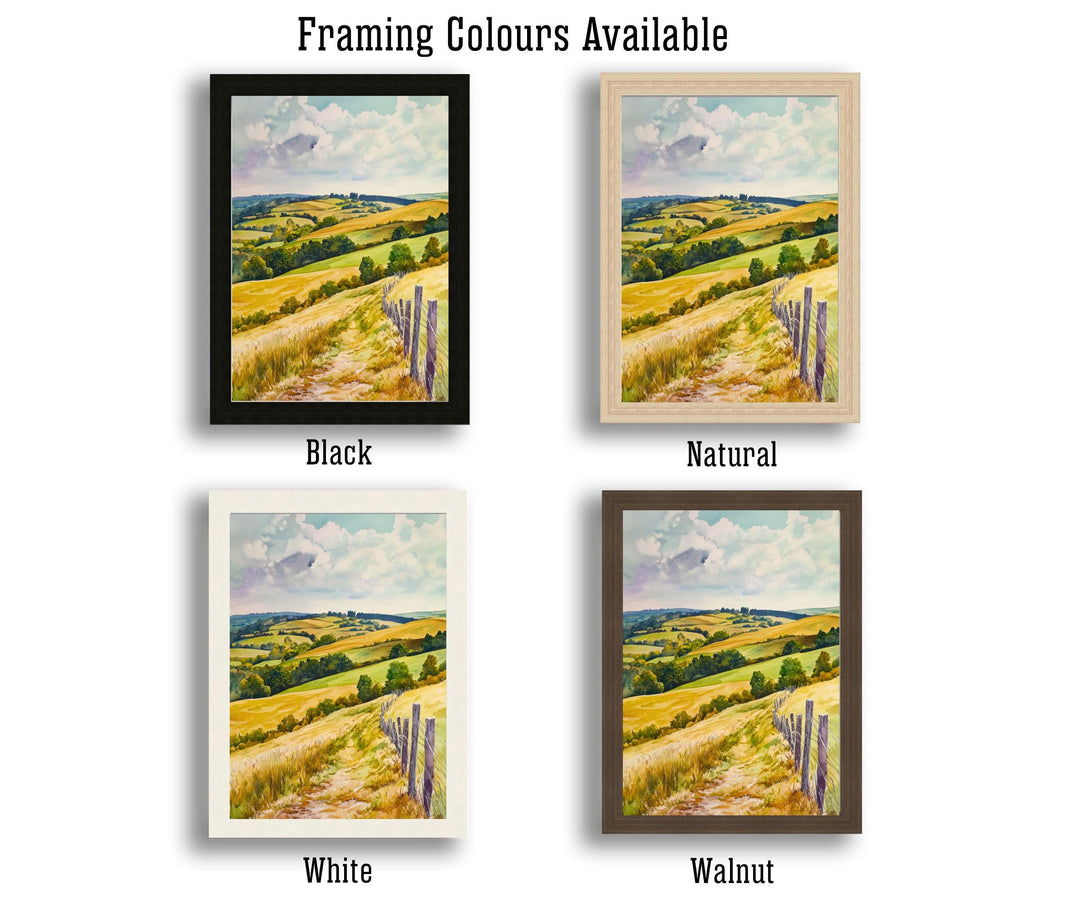 South Downs England Travel Poster Print National Park Wall Art Scenic Countryside Landscape Decor Gift for UK Nature Lovers and Walking
